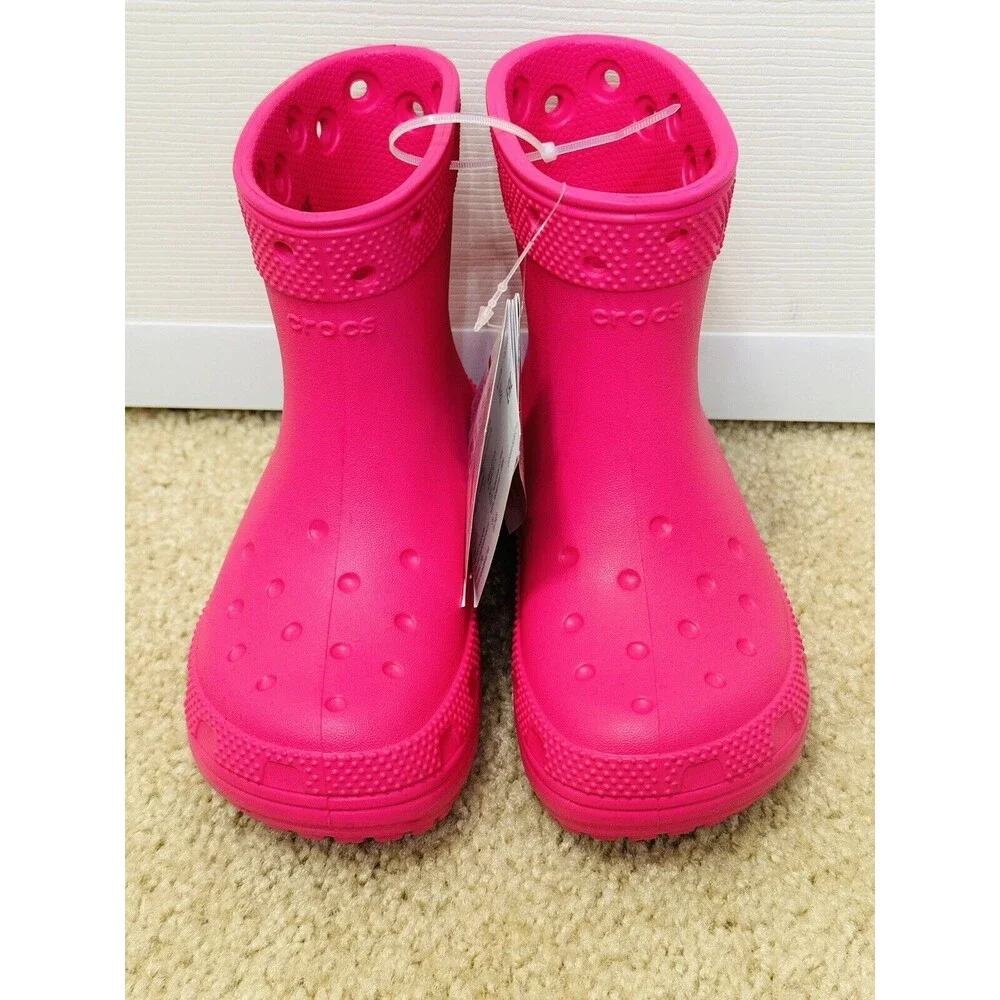 NWT Crocs Classic Rain Boots Pink Girls Sz C13